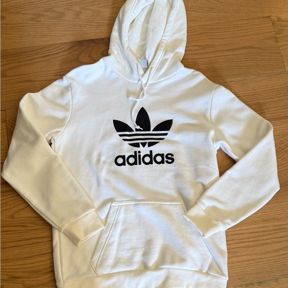 adidas Other - Adidas Classic White Hoodie with Black Trefoil - Men’s Small